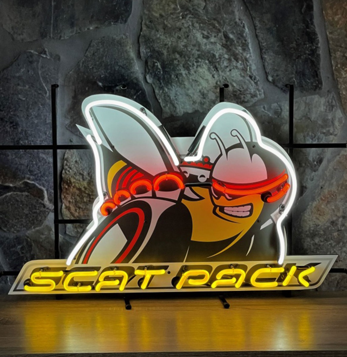 Dodge Scat Pack Neon Verlichting 76 x 47 cm - Wit