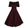 Dolly & Dotty Darlene Dress Black Red Polka-XXXXXL | Dolly and Dotty