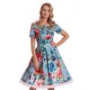 Dolly & Dotty Darlene Floral Swing Dress Blue-XL | Dolly and Dotty