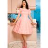 Dolly & Dotty Darlene Polka Swing Dress Light Pink-S | Dolly and Dotty