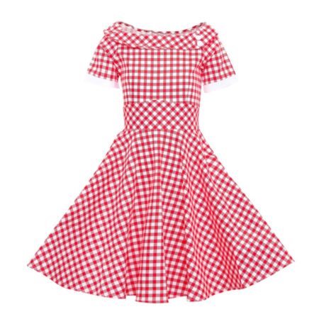 Dolly & Dotty Darlene Swing Dress Gingham Kids Red White-11 - 12 Jaar | Dolly and Dotty