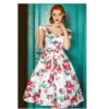 Dolly & Dotty Lily Floral Swing Dress White-XXL | Fiftiesstore