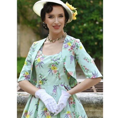 Dolly & Dotty Lisette Bolero Pastel Flower Mint-2XL | Dolly and Dotty