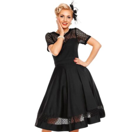 Dolly & Dotty Tess Lace Embroidered Dress Black-3XL | Dolly and Dotty