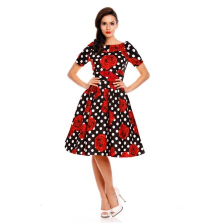 Dolly and Dotty Darlene Collar Dress Rose Polka -34 (NL)/ 8 (UK) | 42% korting | Dolly and Dotty