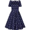 Dolly and Dotty Darlene Collar Polka Dot Dress Navy / White-36 (NL) /10 (UK) | 17% korting | Dolly and Dotty