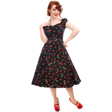 Dolores Doll Dress 50s Cherry Print-34 (NL)/ 8 (UK) | 49% korting | Collectif