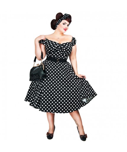Dolores Doll Dress Polka Black / White-32 (NL)/ 6 (UK) | 46% korting | Collectif