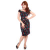 Dolores Pencil Dress 50s Cherry Print-48 (NL)/ 22 (UK) | 49% korting | Collectif