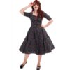 Dolores Halfsleeve Cherry Polka Doll Dress Black-XXS | 50% korting | Collectif