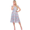 Dolores Peony Floral Doll Dress Blue-32 (NL)/ 6 (UK) | 50% korting | Collectif