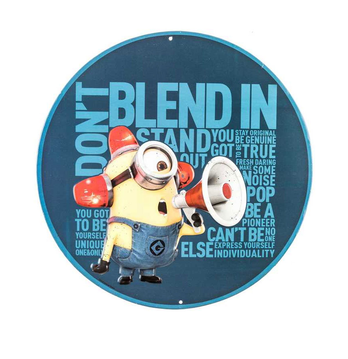 Don't Blend In Minion Rond Metalen Bord | 25% korting | Disney