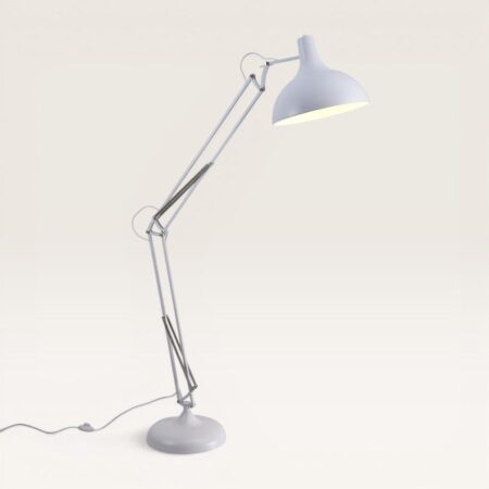 Dorsen - Staande lamp Wit Metaal 180 cm - Modern design - Woonkamer lamp - In hoogte verstelbaar - E27 fitting - Met voetschakelaar | LUSENZ