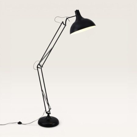 Dorsen - Zwarte Staande lamp Metaal 180 cm - Modern design - Woonkamer lamp - In hoogte verstelbaar - E27 fitting - Met voetschakelaar | LUSENZ