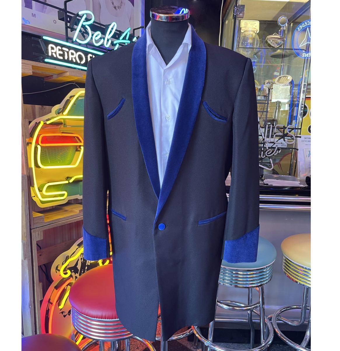 Drape Jacket Back / Blue Velvet - 54 | 14% korting | Fiftiesstore