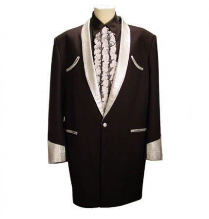 Drape Jacket Black / Silver Lurex-50 (NL) / 40 (UK) | 46% korting | Fiftiesstore