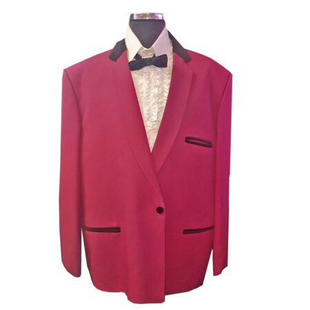 Drape Jacket Bordeaux / Black Velvet size 52 | 14% korting | Fiftiesstore