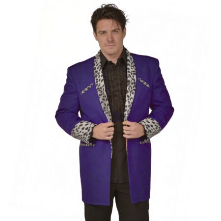 Drape Jacket Paars / Wit Ocelot size 52 | 46% korting | Fiftiesstore