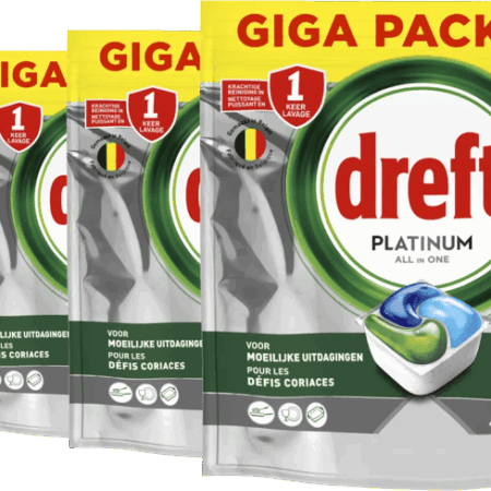 Dreft Vaatwastabletten Platinum All In One - 4-pack (264 stuks)