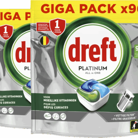Dreft Vaatwastabletten Platinum All In One - Duo Pack (132 stuks)