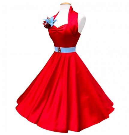 Dress Duchess Satin Red-46 (NL)/ 18 (UK) | 31% korting | Vivien of Holloway