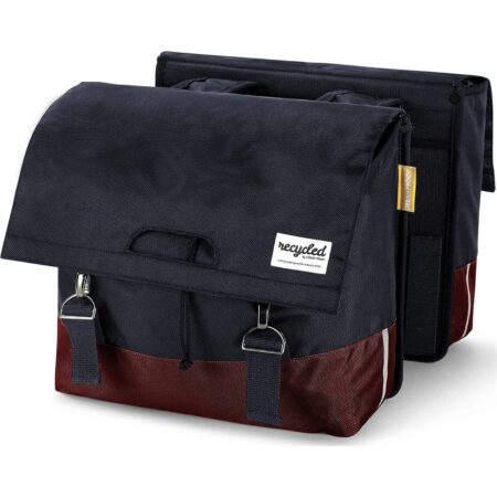 Dubbele Fietstas 40 liter recycled Bordeaux | URBAN PROOF