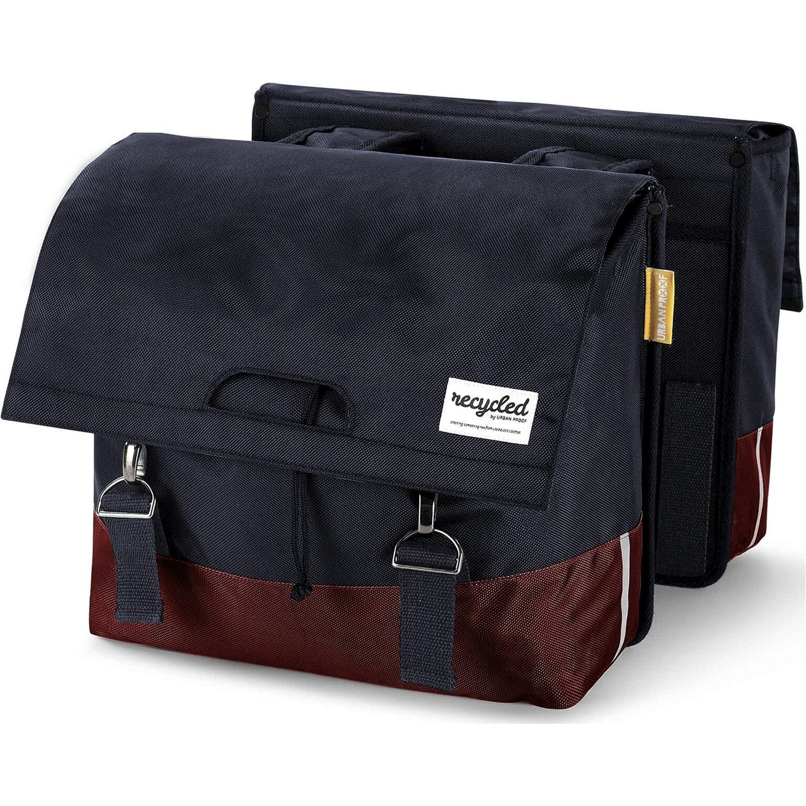 Dubbele Fietstas 40 liter recycled Bordeaux | URBAN PROOF