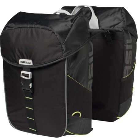Dubbele Fietstas Miles black lime | Basil