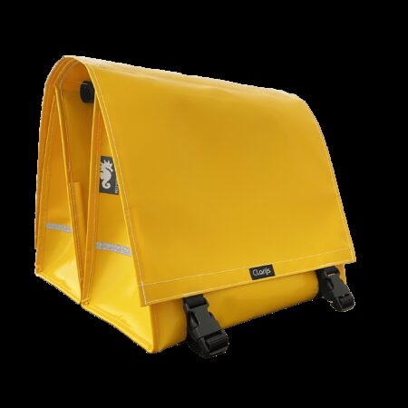 Dubbele Fietstas XL PVC 46L Geel | Clarijs