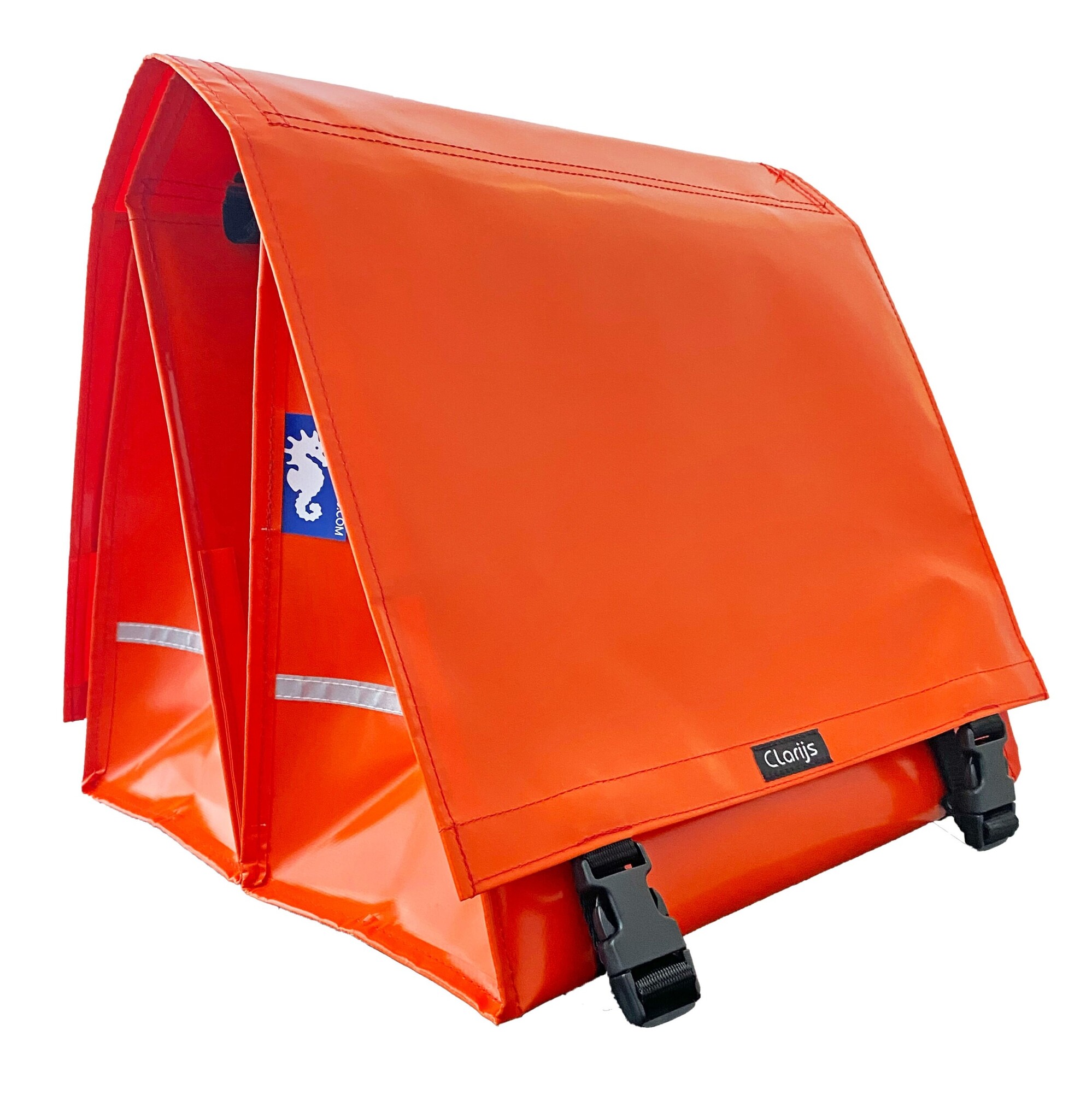 Dubbele Fietstas XL PVC 46L Oranje | Clarijs