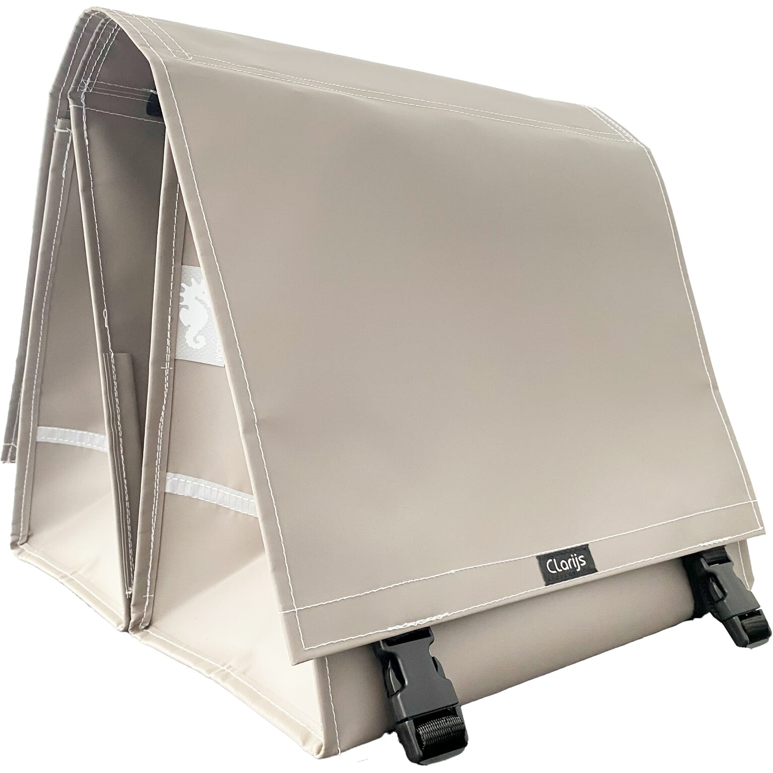 Dubbele Fietstas XL PVC 46L matt taupe | Clarijs