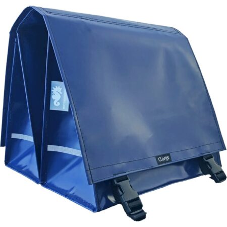 Dubbele Fietstas XL PVC 46L met uitsparing d blauw | Clarijs