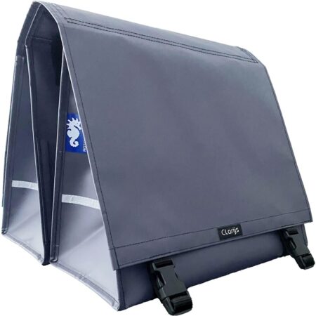Dubbele Fietstas XL PVC 46L met uitsparing matt grijs | Clarijs