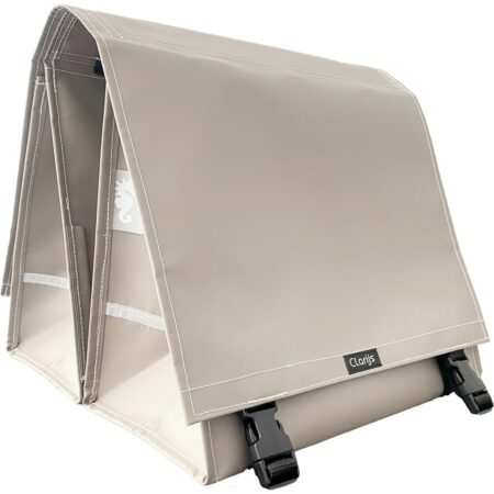 Dubbele Fietstas XL PVC 46L met uitsparing matt taupe | Clarijs