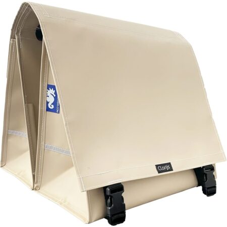 Dubbele Fietstas XL PVC 46L met uitsparing matt zand | Clarijs