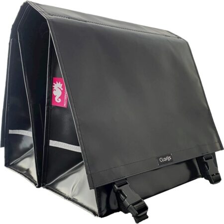 Dubbele Fietstas XL PVC 46L met uitsparing zwart | Clarijs
