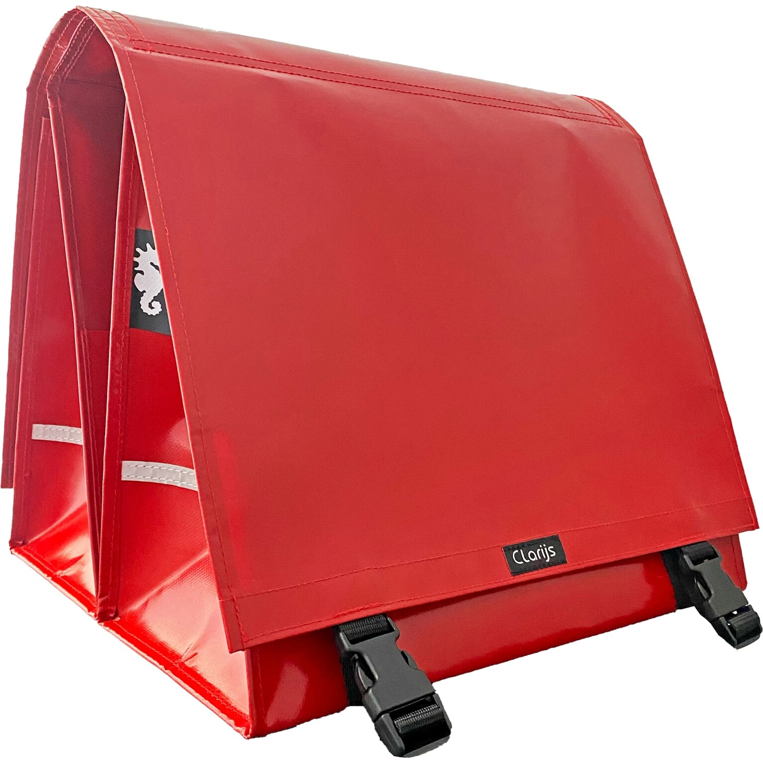 Dubbele Fietstas XL PVC 46L rood | Clarijs