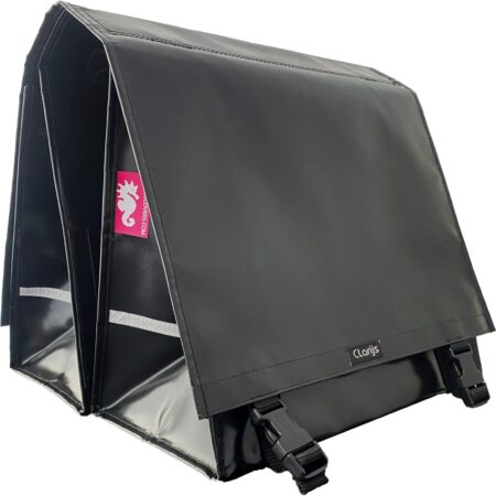 Dubbele Fietstas XL PVC 46L zwart | Clarijs