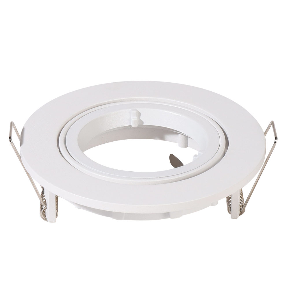 Dublin - LED Inbouwspot - Kantelbaar armatuur - Diameter 93mm - GU10 Fitting incl. lamphouder - Rond - IP20 voor binnen - Wit | HOFTRONIC