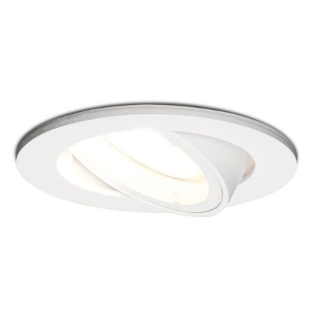 Dublin LED inbouwspot - 4 Watt 345 Lumen - 6500K Daglicht wit - GU10 - Dimbaar - Rond - Kantelbaar - IP20 waterdicht - Wit | HOFTRONIC