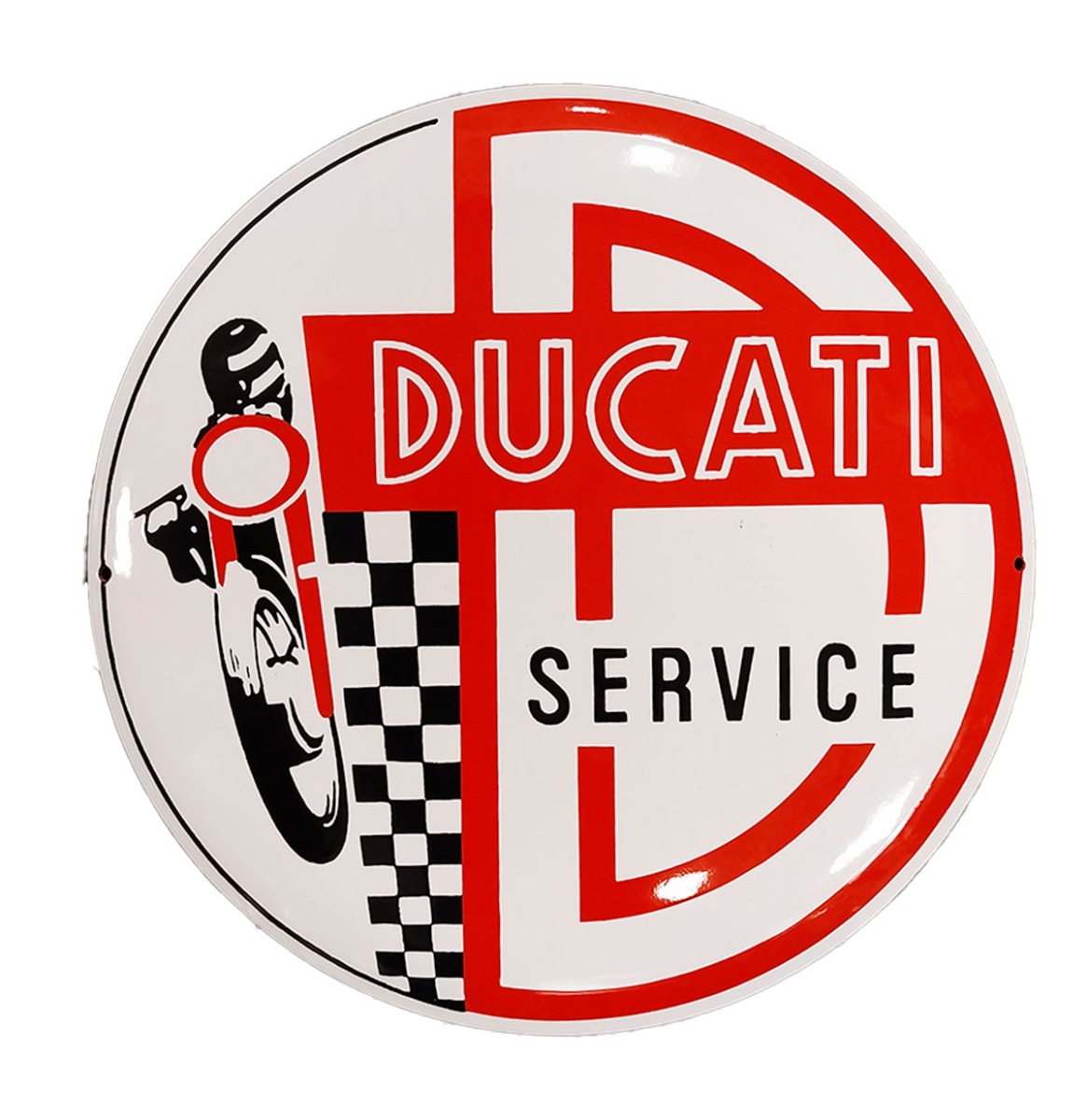 Ducati Service Rond Emaille Bord - Ø40cm | Ducati
