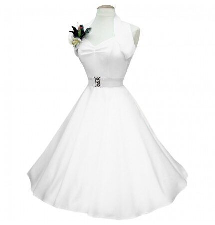 Duchess Dress Satin White-42 (NL)/ 16 (UK) | 26% korting | Fiftiesstore
