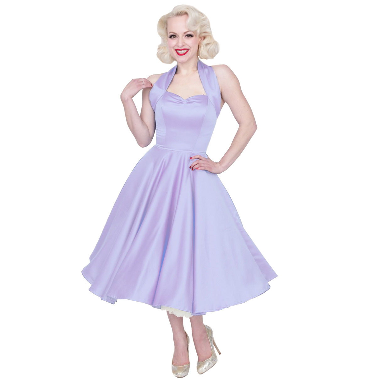 Duchess Satin Dress Lilac-36 (NL) / 10 (UK) | 35% korting | Vivien of Holloway