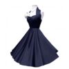 Duchess Satin Dress Navy-40 | Fiftiesstore