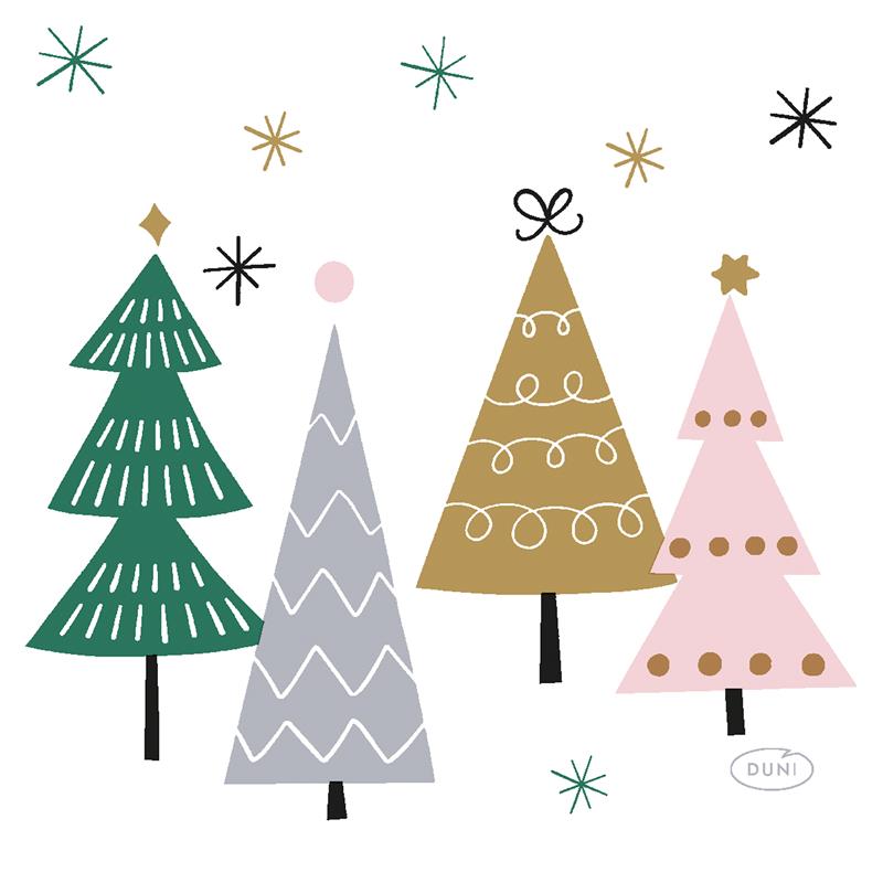 Duni Servetten Noel Trees 24x24cm | Duni