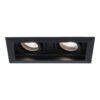 Durham Dubbel LED inbouwspot vierkant - 8 Watt 690 Lumen - 6500K daglicht wit - GU10 - Dimbaar Kantelbaar - Voor binnen - Zwart | HOFTRONIC
