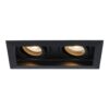 Durham Dubbel LED inbouwspot vierkant - 8 watt 690 lumen - 2700K Warm wit - GU10 - Dimbaar Kantelbaar - Voor binnen - Zwart | HOFTRONIC