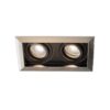Durham - LED Inbouwspot - 8 Watt 690 Lumen - 4000K Neutraal wit - Dubbel - GU10 - Kantelbaar - Verzonken - IP20 voor binnen - Rechthoek - RVS | HOFTRONIC