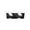 Durham - LED Inbouwspot - 8 Watt 690 Lumen - 6500K Daglicht wit - Dubbel - GU10 - Kantelbaar - IP20 voor binnen - Rechthoek - Wit/Zwart | HOFTRONIC