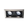 Durham - LED Inbouwspot - 8 Watt 690 Lumen - 6500K Daglicht wit - Dubbel - GU10 - Kantelbaar - Verzonken - IP20 voor binnen - Rechthoek - RVS | HOFTRONIC